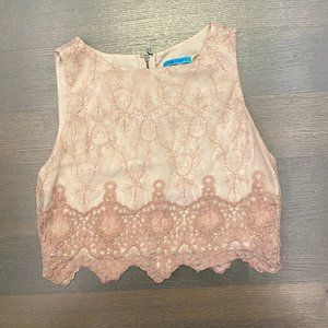 Pink Alice +  Olivia Lace Crop Top